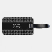 Bagagelabel van het zwarte-houndstooth-controlepat (Achterkant horizontaal)