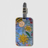 Bagagelabel van honingbijen en bloemen (Voorkant (verticaal))