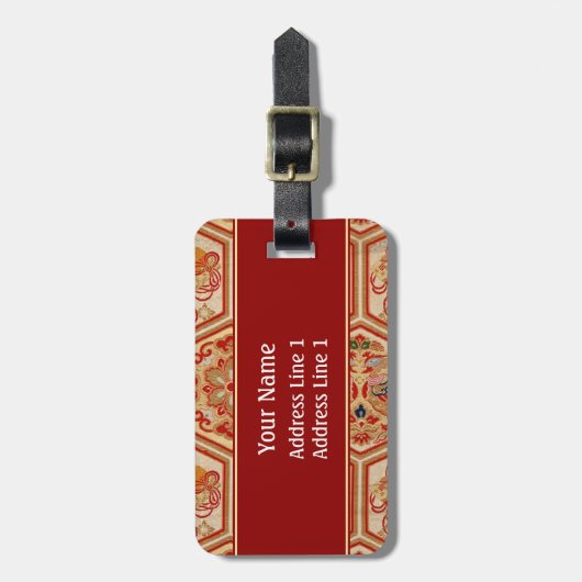 Bagagelabel van Japanse weefsels (Voorkant verticaal)