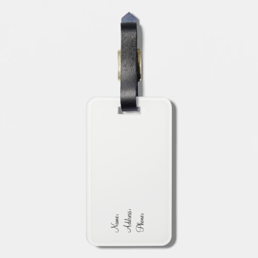 Bagagelabel van kat en maan (Achterkant verticaal)