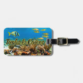 Bagagelabel van koraalriffen van turks en Caicos (Voorkant horizontaal)