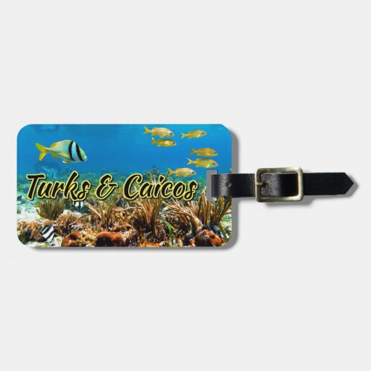 Bagagelabel van koraalriffen van turks en Caicos (Voorkant horizontaal)