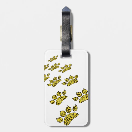 Bagagelabel van Leopard Paw-afdrukken (Achterkant verticaal)