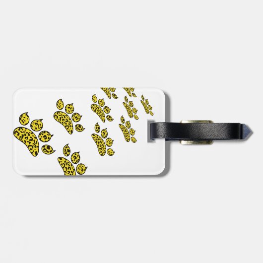 Bagagelabel van Leopard Paw-afdrukken (Achterkant horizontaal)