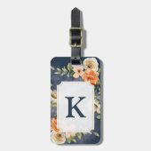 Bagagelabel van marinemonogram en pekel (Voorkant verticaal)