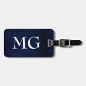 Bagagelabel van Monogram Navy Faux Leather (Voorkant horizontaal)