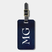 Bagagelabel van Monogram Navy Faux Leather (Voorkant verticaal)