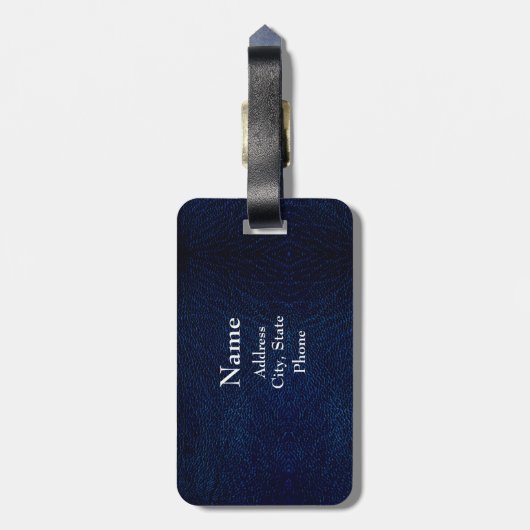 Bagagelabel van Monogram Navy Faux Leather (Achterkant verticaal)