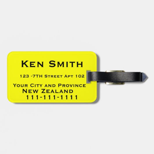 bagagelabel van Nieuw-Zeeland (Achterkant horizontaal)