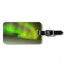 Bagagelabel van noordelijke lampjes met lederriem