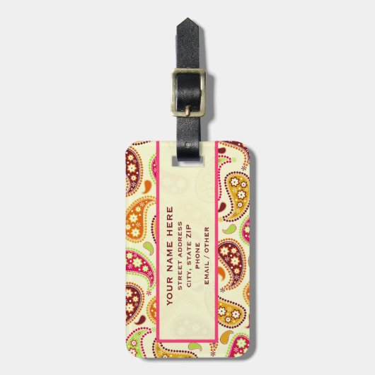 Bagagelabel van Paisley (Voorkant verticaal)