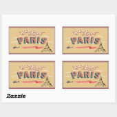 -bagagelabel van Parijs Rechthoekige Sticker (Vel)