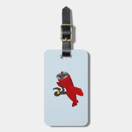 Bagagelabel van pinguïn cartoon (Voorkant verticaal)