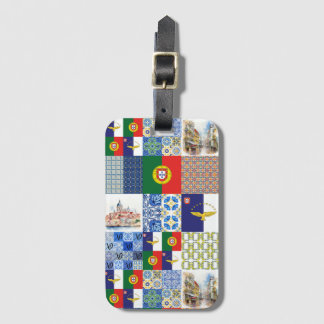 Bagagelabel van Portugal Vlag en vlag van de Azore