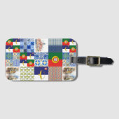 Bagagelabel van Portugal Vlag en vlag van de Azore (Voorkant (horizontaal))