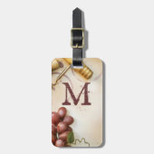 Bagagelabel van rode wijndruiven voor korkschroefk (Voorkant verticaal)