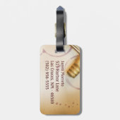 Bagagelabel van rode wijndruiven voor korkschroefk (Achterkant verticaal)