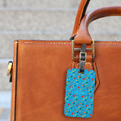 Bagagelabel van rode wilde flora en fauna