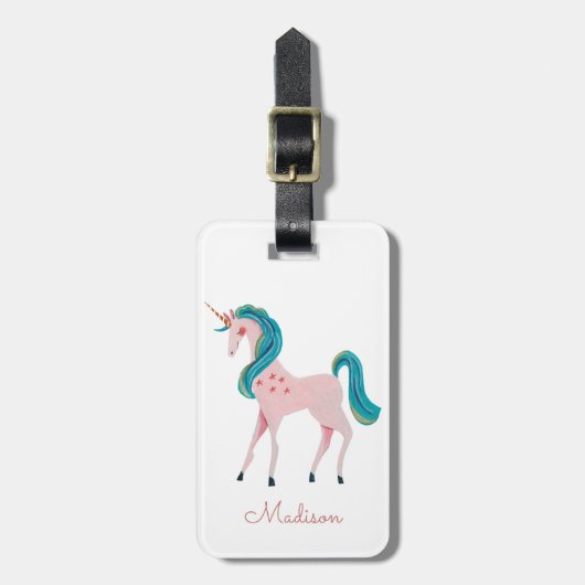 Bagagelabel van roze schattige meisjes (Voorkant verticaal)