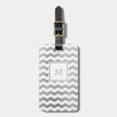 Bagagelabel van Silver en White Chevron (Voorkant verticaal)