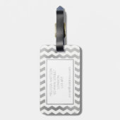 Bagagelabel van Silver en White Chevron (Achterkant verticaal)