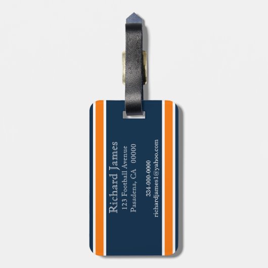 Bagagelabel van Sinaasappel en zeemacht (Achterkant verticaal)