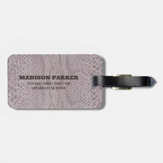 Bagagelabel van Snakeskin Beige Pattern (Achterkant horizontaal)