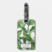 bagagelabel van tropische palmbladeren (Achterkant verticaal)