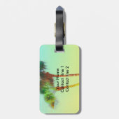 bagagelabel van tropische palmbomen (Achterkant verticaal)