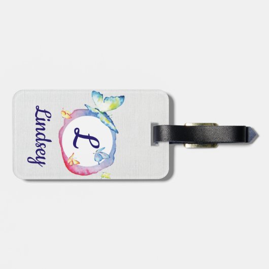 Bagagelabel van vlinder (Achterkant horizontaal)