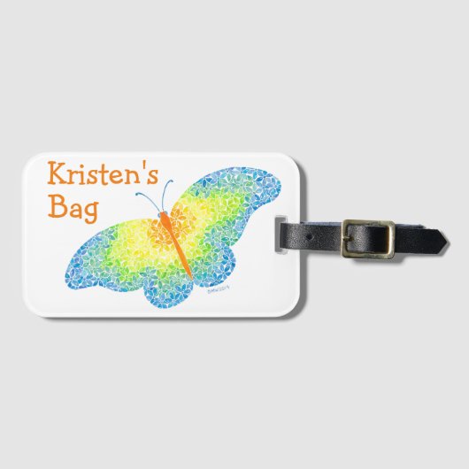 Bagagelabel van vlinder (Voorkant (horizontaal))