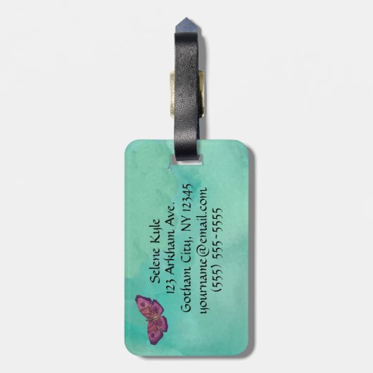 Bagagelabel van vlinder (Achterkant verticaal)