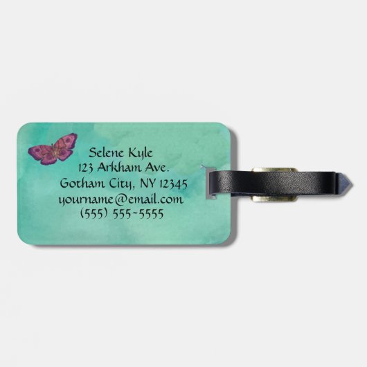 Bagagelabel van vlinder (Achterkant horizontaal)