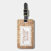 Bagagelabel van wijnkurken (Voorkant verticaal)