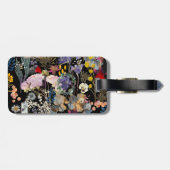 Bagagelabel van wilde bloemen, collage (zwarte ach (Achterkant horizontaal)