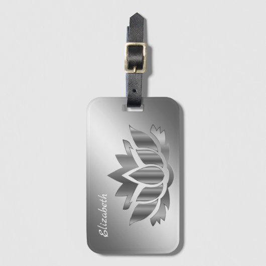 Bagagelabel van zilverlotusbloem (Voorkant (verticaal))