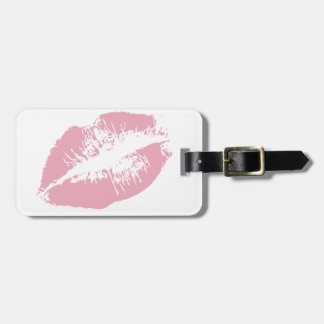 Bagagelabel van zoete roze lips