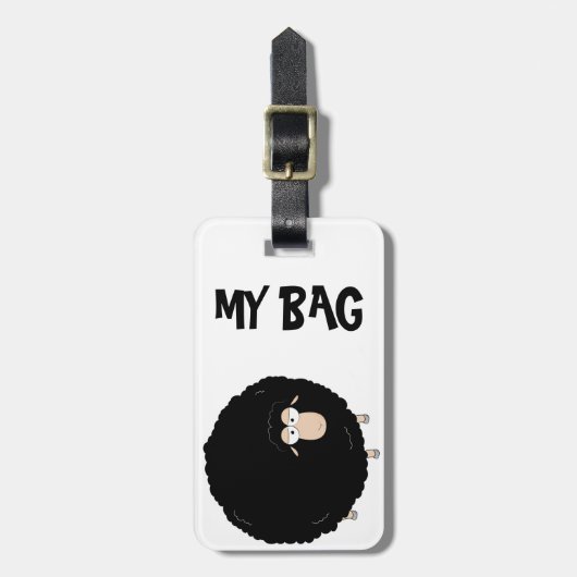 Bagagelabel van zwarte schapen (Voorkant verticaal)