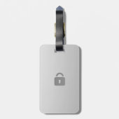 Bagagelabel vergrendelen met lederen riem (Achterkant verticaal)