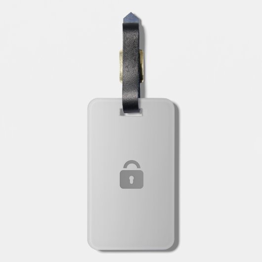 Bagagelabel vergrendelen met lederen riem (Achterkant verticaal)