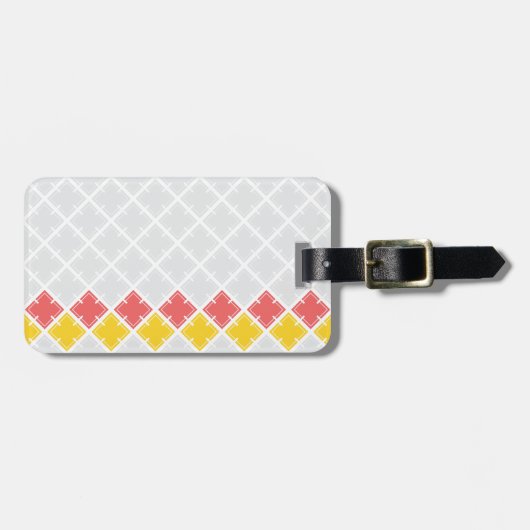 Bagagelabel vierkant geometrisch patroon (Voorkant horizontaal)