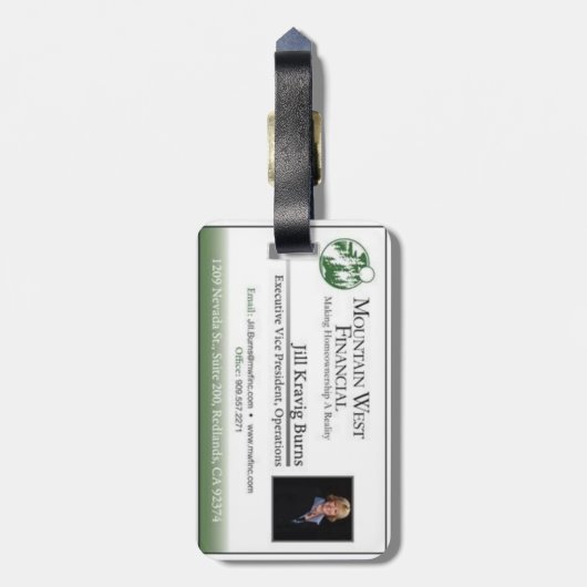 Bagagelabel  Visitekaartje (Achterkant verticaal)