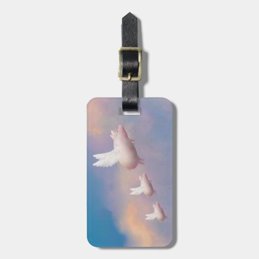 bagagelabel vliegende biggen (Voorkant verticaal)