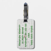 Bagagelabel vliegtuig (personaliseer) (Achterkant verticaal)