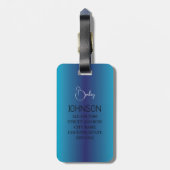 Bagagelabel voor aangepast blauw monogram (Achterkant verticaal)