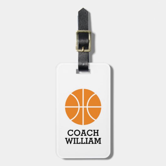 Bagagelabel voor aangepast reizen voor basketbalsp (Voorkant verticaal)