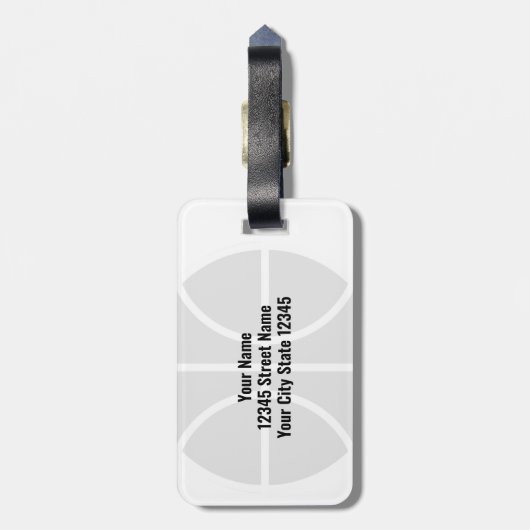 Bagagelabel voor aangepast reizen voor basketbalsp (Achterkant verticaal)