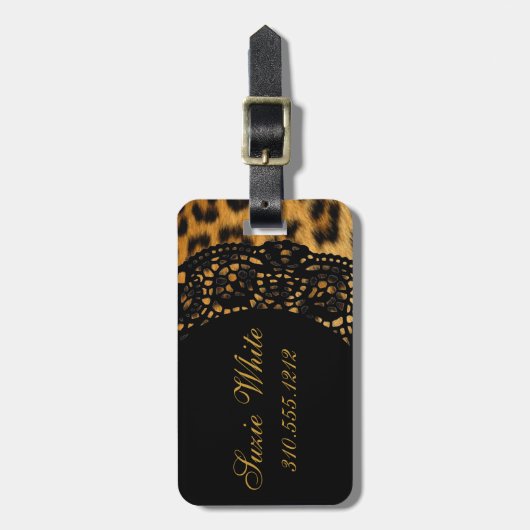Bagagelabel voor afdrukken van luipaard (Voorkant verticaal)