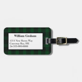 Bagagelabel voor Black & Green Graham Tartan (Voorkant horizontaal)