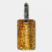Bagagelabel voor bruiloft Gold Glitter Wedding (Achterkant verticaal)